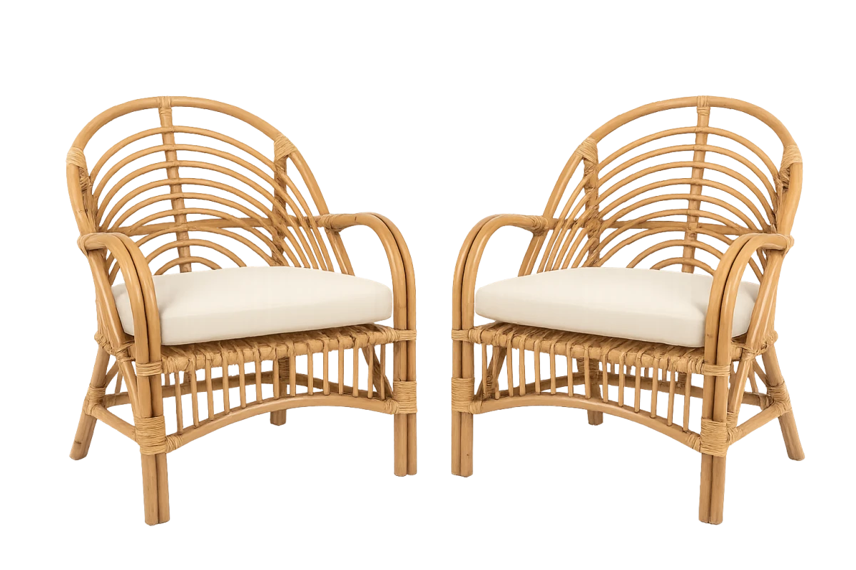 PAIR OF RATTAN CHAIRS