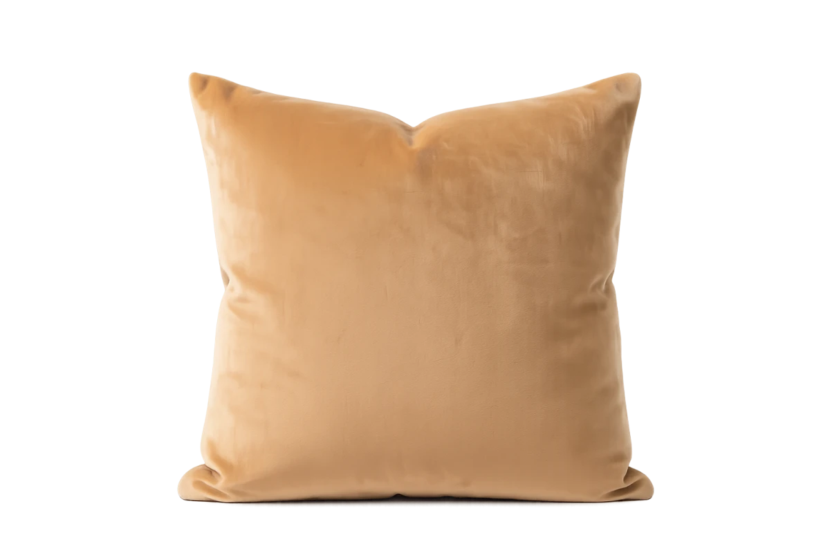 DECORATIVE CUSHION MUSTARD VELVET