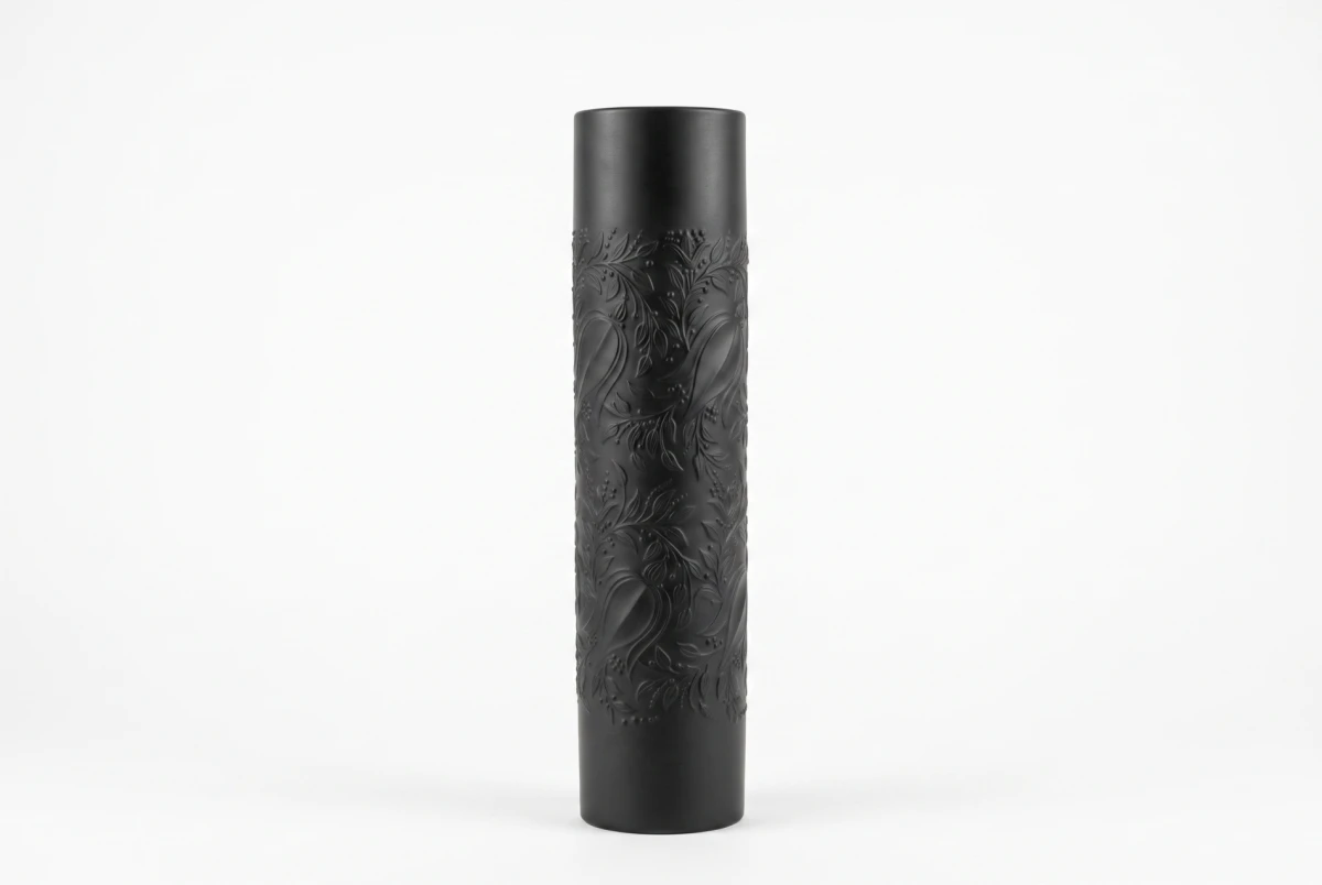 BLACK CERAMIC VASE ROSENTHAL