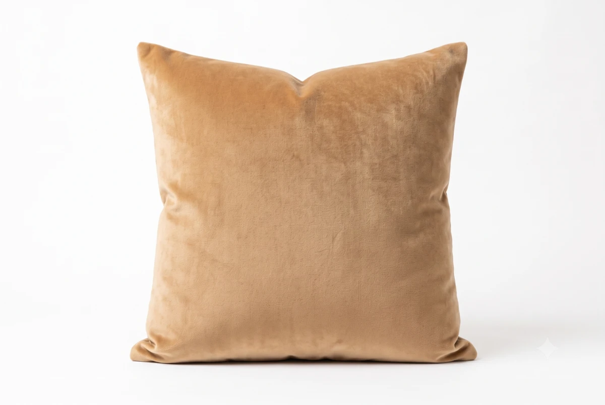DECORATIVE CUSHION MUSTARD VELVET