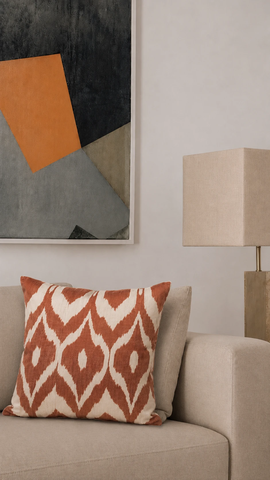 DECORATIVE CUSHION ORANGE PATTERN