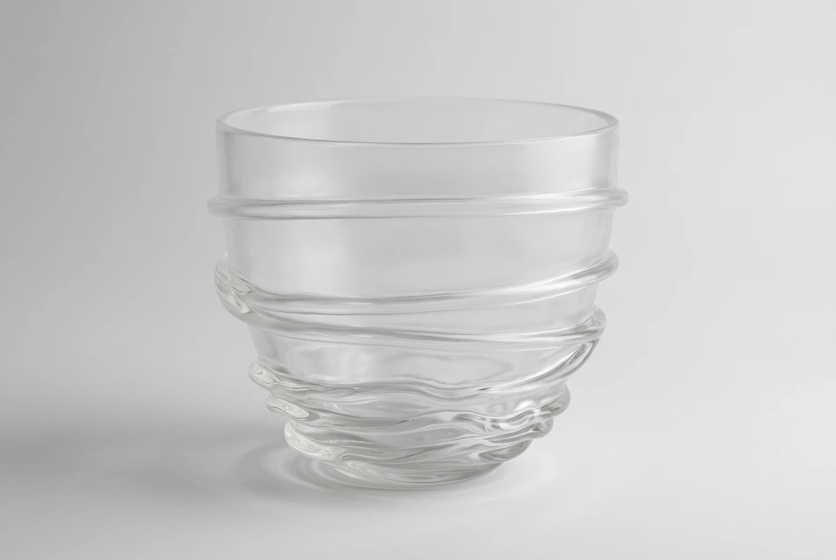 ROUND GLASS VASE TWISTED