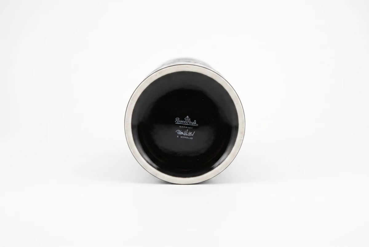 BLACK CERAMIC VASE ROSENTHAL