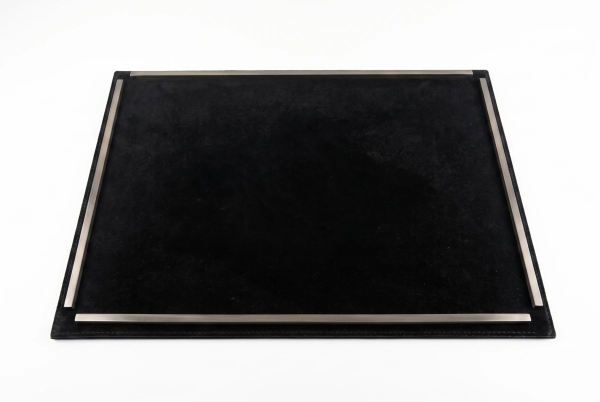 BLACK LEATHER TRAY GIOBAGNARA