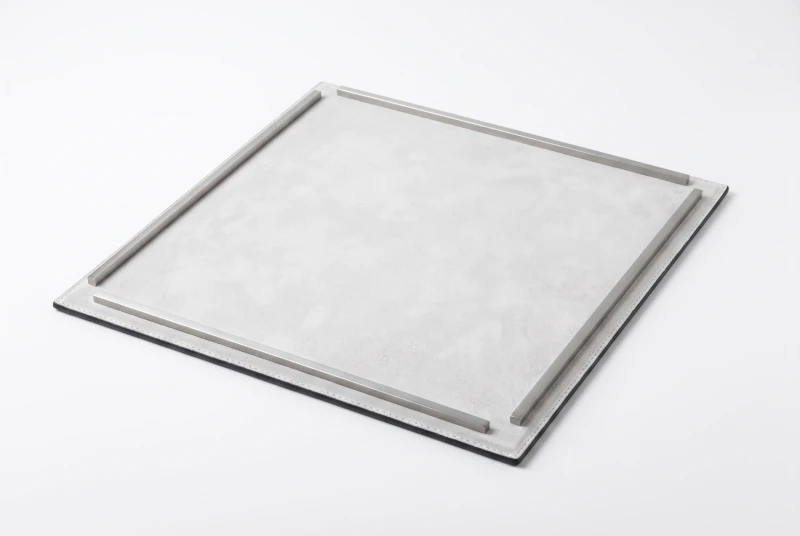 WHITE LEATHER TRAY GIOBAGNARA