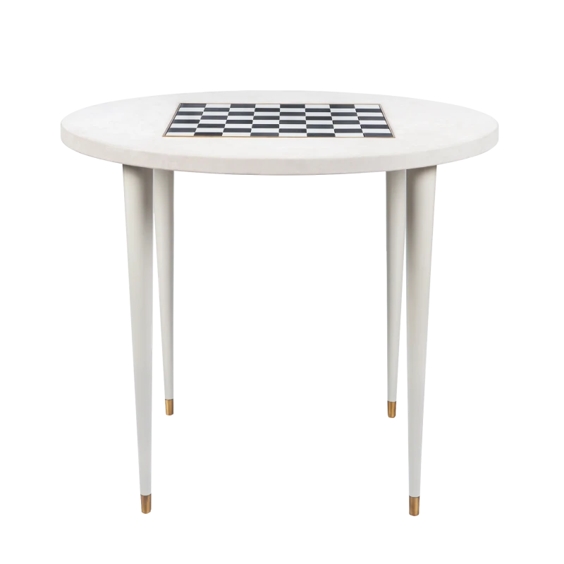 GAMING TABLE WHITE LEATHER