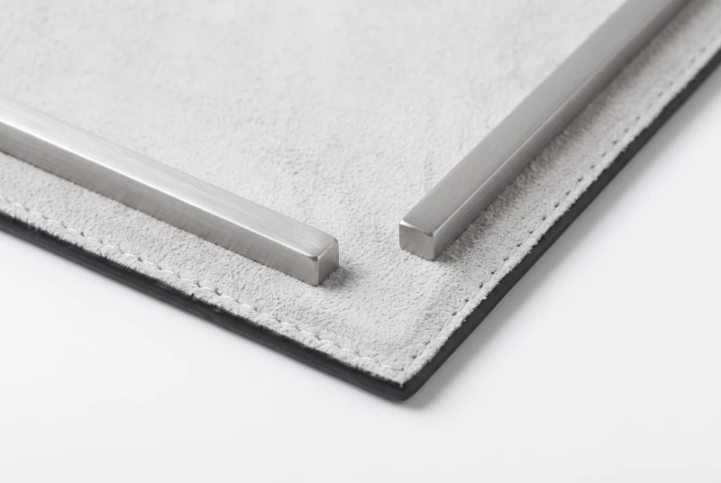 WHITE LEATHER TRAY GIOBAGNARA