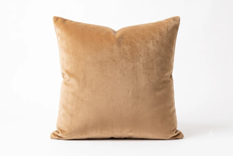 DECORATIVE CUSHION MUSTARD VELVET
