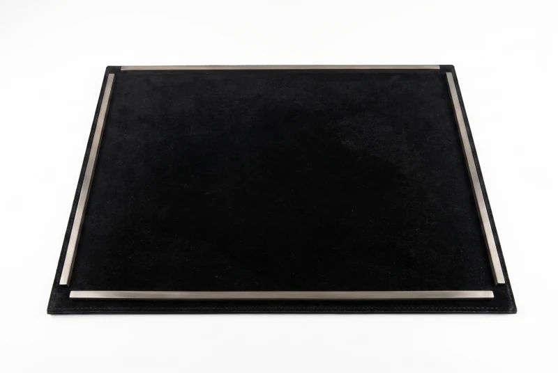 BLACK LEATHER TRAY GIOBAGNARA