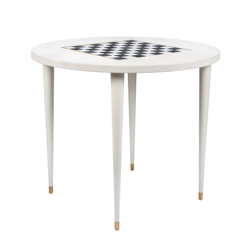 GAMING TABLE WHITE LEATHER