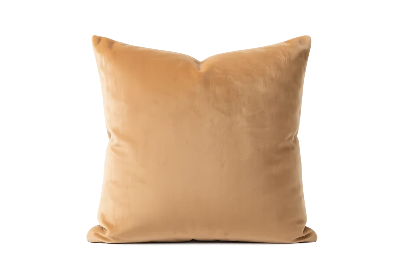 DECORATIVE CUSHION MUSTARD VELVET
